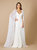 51066- Long Flowing Beaded Cape - Ivory