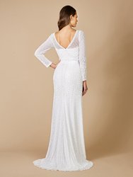 51069 - Long Sleeve Beaded Bridal Gown