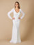 51079- Long Sleeve Beaded Gown - Ivory