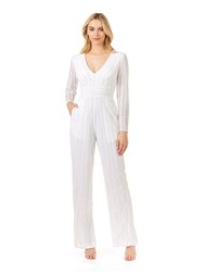 51108 - Long Sleeve Jump Suit - Ivory