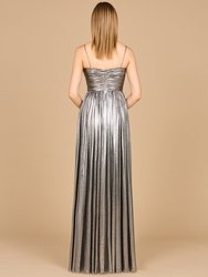 8120 - High Slit Metallic Jersey Dress