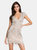 Brooklyn Beaded Fitted Short Dress With Open Back - Nude