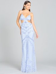 Countess Beaded Gown - Periwinkle
