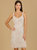 Cowl Back Ivory Beaded Cocktail Dress - Ivory/Nude