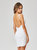 Illusion V-Neck Beaded Mini Dress With Low Back
