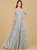 Lara 29192 - Long Sleeve Illusion Neck Gown - Silver Sage