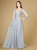 Lara 29206 - Long Sheer Sleeve V-Neckline Sheath Gown - Light Blue