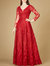 Lara 29212 - Long Sleeve V-Neck Ballgown