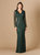 Lara 29475 - Lace ballgown with Feather Cap Sleeves - Green