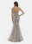 Lara 29775 - Feathers, Rhinestones Embellished Long Mermaid Gown