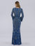 Lara 29802 - Bell Sleeves V-Neck Long Dress