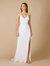 Lara 51065- All Over Sequinned Gown With Slit - Ivory