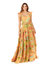 Ruffle Printed Gown With Straps - Yellow Print