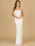 Scoop Neck, Open Back Beaded Bridal Gown - Ivory