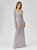 V Neck Beaded Long Sleeve Dress - Lilac