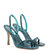 Annie Sandal In Stamped Leather - Aqua Metallic