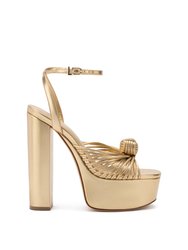 Valerie Platform Sandal In Gold Metallic Leather - Gold Metallic