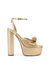 Valerie Platform Sandal In Gold Metallic Leather - Gold Metallic