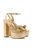 Valerie Platform Sandal In Gold Metallic Leather