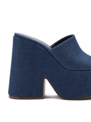 Wanda Platform Mule - Blue Denim