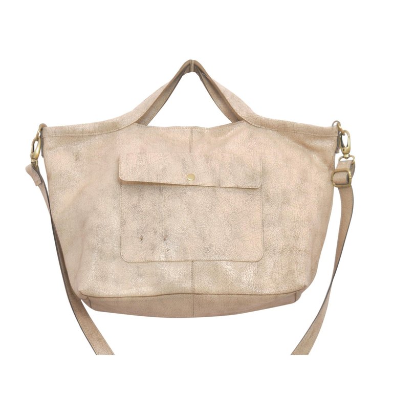 Colin Tote/Crossbody - Crackle White