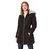 Black Cinch Waist Down Puffer Hooded Coat - Black