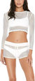 Low Rise Seamless Fit Bottom Runner Short Mesh Bottom - White