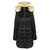 Women'S Quilted Faux Fur Hood Puffer Jacket Coat - Black