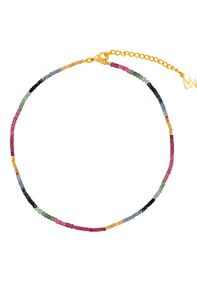 Multicolored Sapphire Olivenza Necklace - Multi Color