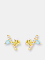 Pendientes Shera Aguamarina - Yellow/Blue/White