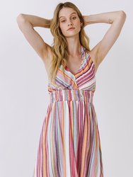 Lv-halter Striped Dress - Multi