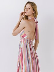 Lv-halter Striped Dress