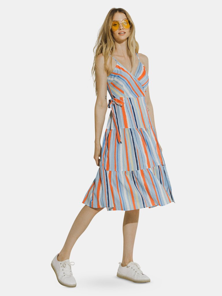 Multi Stripe Tiered Dress