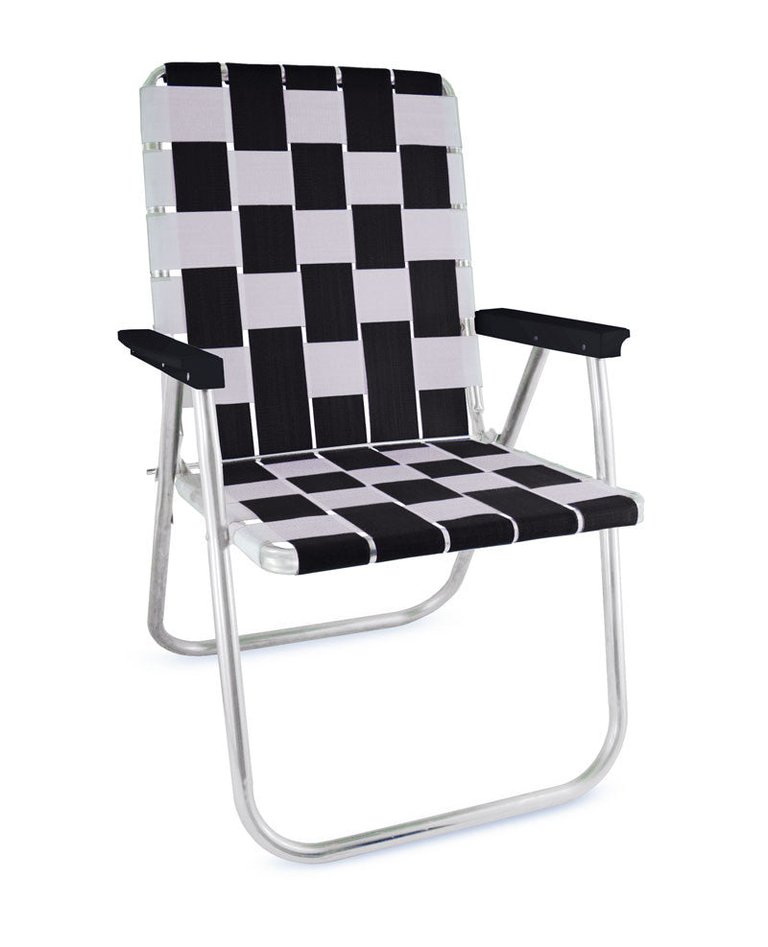 Black & White Classic Chair with Black Arms