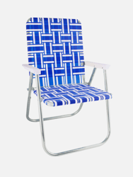 Blue And White Stripe Classic Lawn Chair - Blue And White