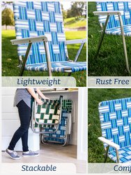 Blue And White Stripe Classic Lawn Chair