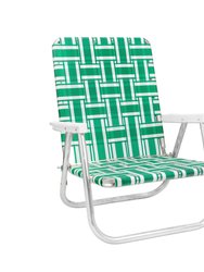 Green And White Stripe Beach Chair - Green and White