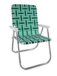 Green And White Stripe Classic Lawn Chair