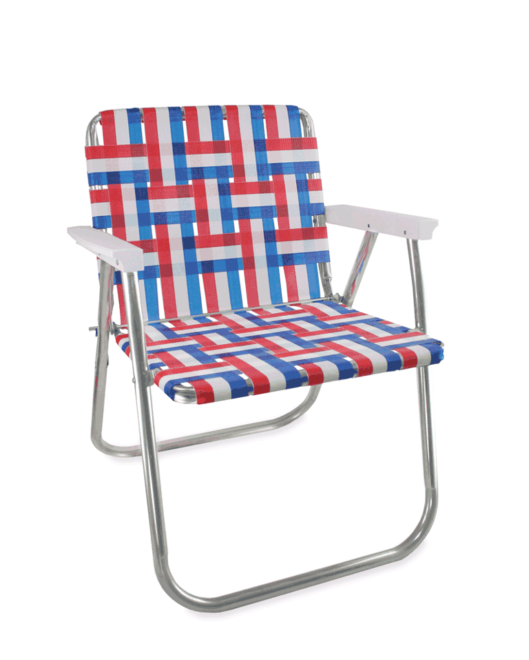 Old Glory Picnic Chair With White Arms