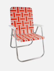 Orange And White Stripe Classic Chair - Orange/ White