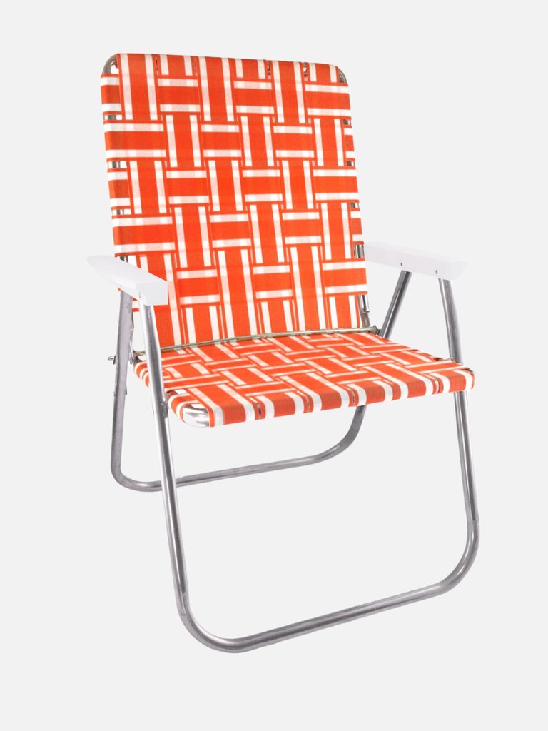 Orange and White Stripe Magnum Chair - Orange/White