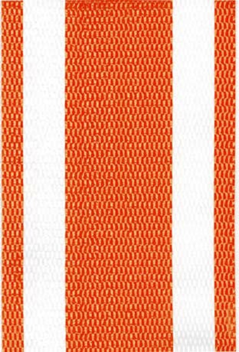Orange And White Stripe Webbing - Orange/White