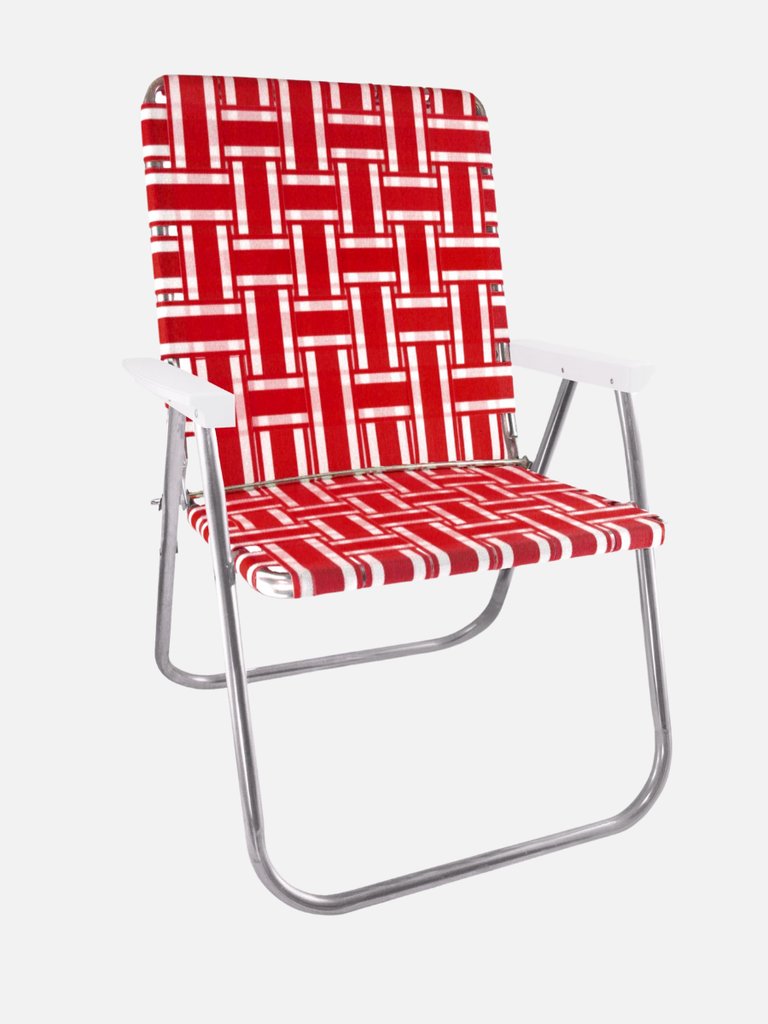 Red And White Stripe Magnum Lawn Chair - Red/White