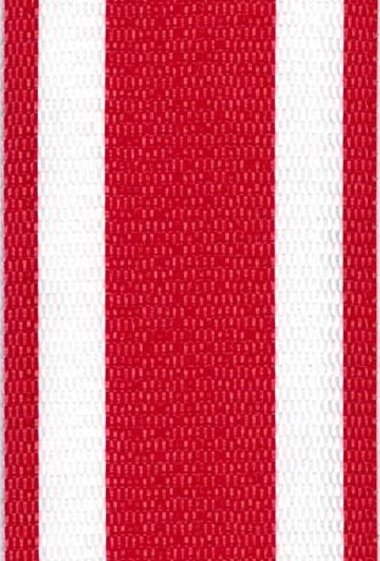Red And White Stripe Webbing - Red and White 