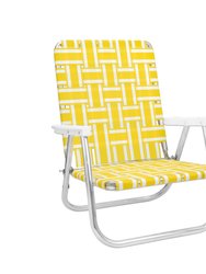 Yellow And White Stripe Beach Chair - Yellow and White