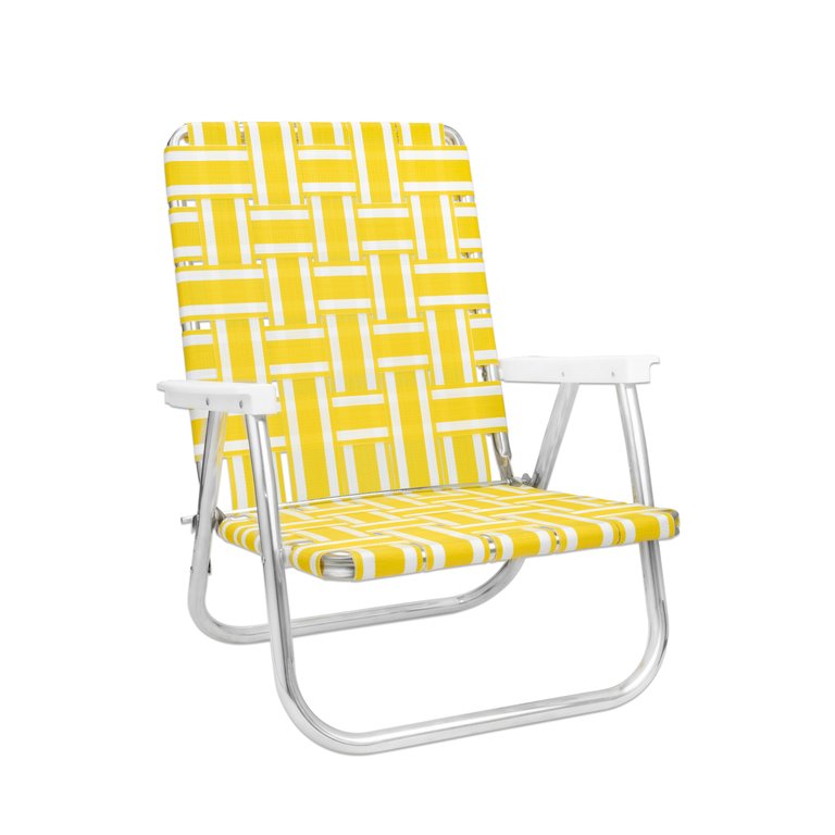 Yellow And White Stripe Beach Chair - Yellow and White