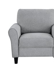 Aleron 37 in. W Round Arm Fabric Straight Chair - Dark Gray