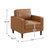 Apollo 33 in.W Square Arm Faux Leather Straight Chair