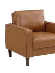 Apollo 33 in.W Square Arm Faux Leather Straight Chair