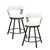 Avignon 35.5 in. Mottled Silver Low Back Metal Frame Swivel Bar Stool With Faux Leather Seat (Set of 2) - Mottled Silver and White